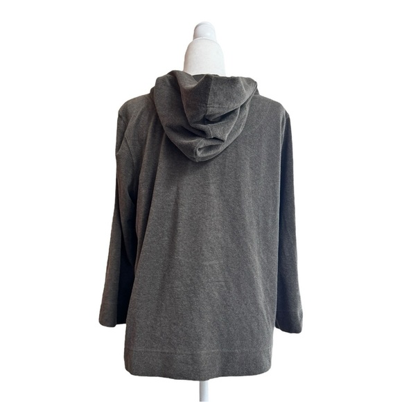 Nurture Gray ONe Button Long Sleeve Hooded Jacket Womens Size L Pockets - Picture 3 of 14